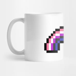 Pixel Rainbow Design in Gender Fluid Pride Flag Colors Mug